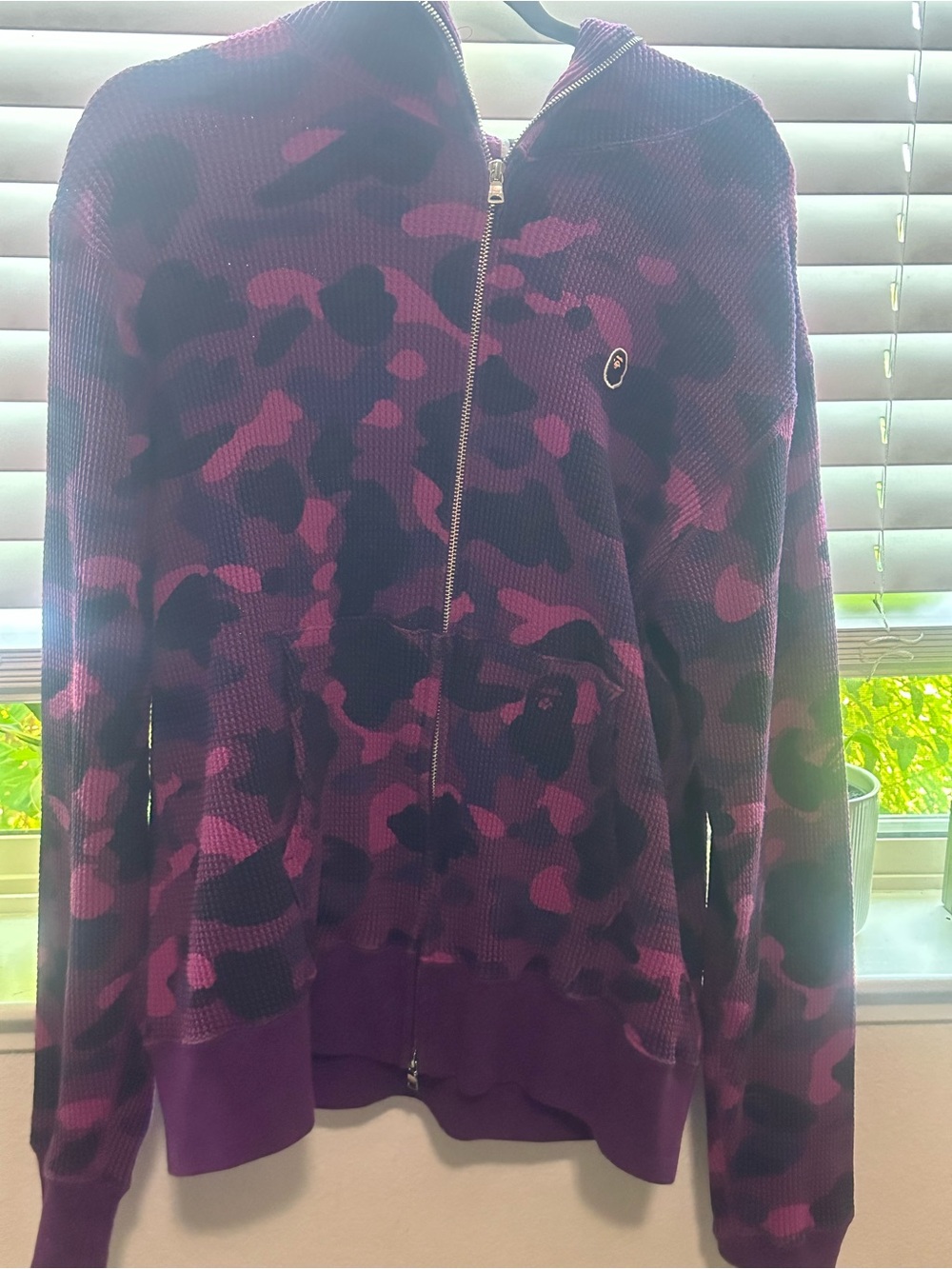 Purple Camo Zip-Up Hoodie Jacket